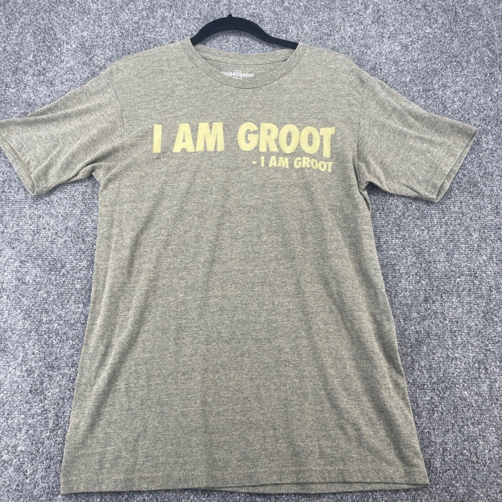 Marvel Guardians of the Galaxy I Am Groot Shirt Mens Medium Gray Graphic Tee MCU